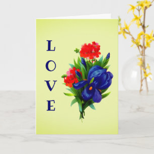 Te Amo Tarjeta Personalizada De Flor Iris Azul