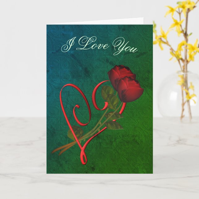 Te Amo Tarjeta Personalizada De Roses Rojos (flor amarilla)