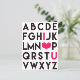 TE AMO - Tarjeta postal alfabeto linda