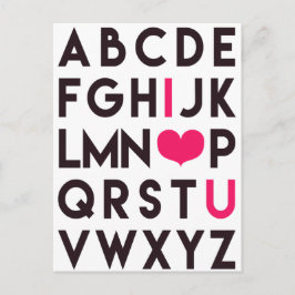 TE AMO - Tarjeta postal alfabeto linda