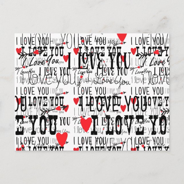 Te amo tarjeta postal de boda de San Valentín 3 (Anverso)