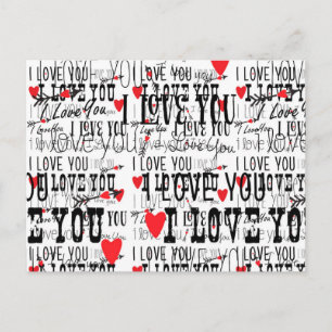 TE AMO Tarjeta postal de fecha de boda de San Vale