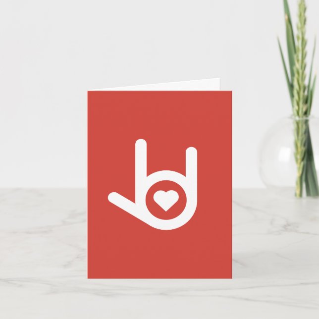 Te amo, tarjeta roja de saludo (Anverso)