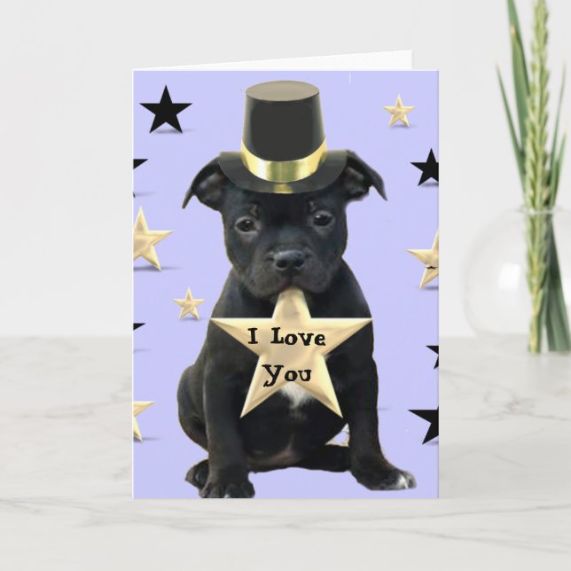 Te amo tarjeta Staffordshire Bull Terrier (Anverso)