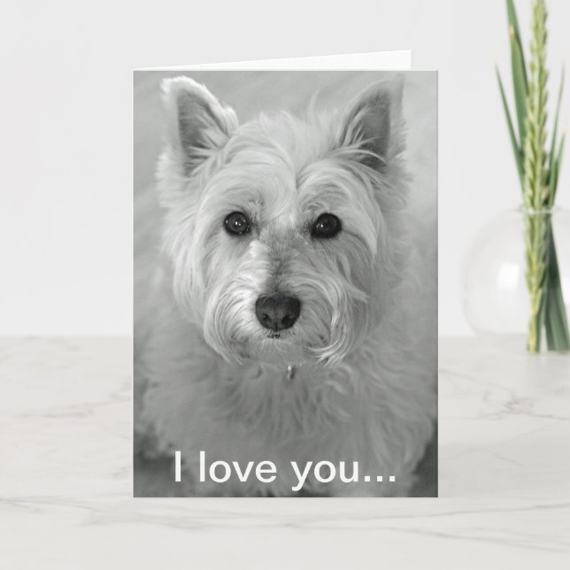 Te amo tarjeta - tarjeta linda del perro de Westie (Anverso)