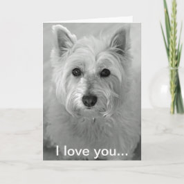 Te amo tarjeta - tarjeta linda del perro de Westie