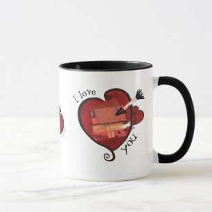 Te amo taza 2 del corazón