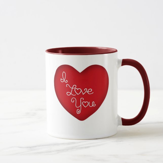 Te amo taza de café roja del campanero del corazón (Derecha)