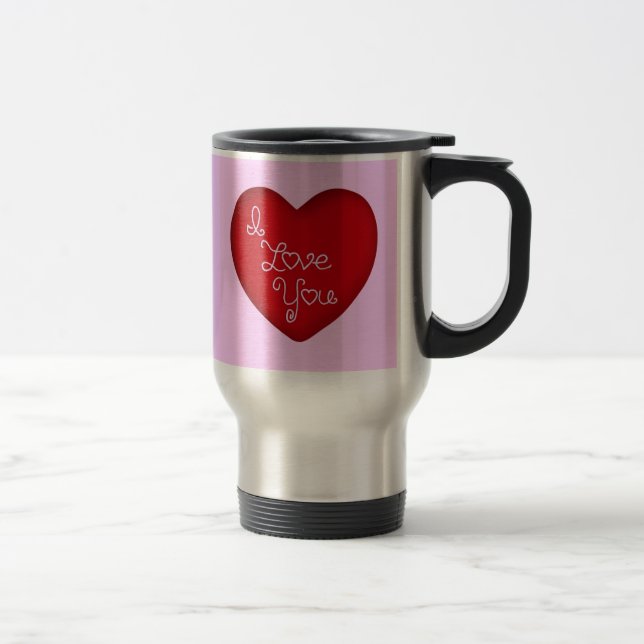 Te amo taza roja del viaje del corazón 22 onzas (Derecha)