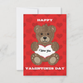 Te Amo Teddy Bear Niños Tarjeta de San Valentín