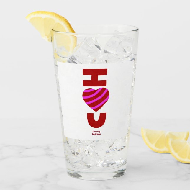 Te Amo Tumbler De Vidrio (Anverso (hielo))