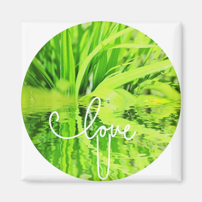 Te Amo U tanto Feliz Hierba Verde Imán (Frente)