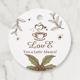 Te Amo un Latte Siempre Etiqueta de Regalo de Café