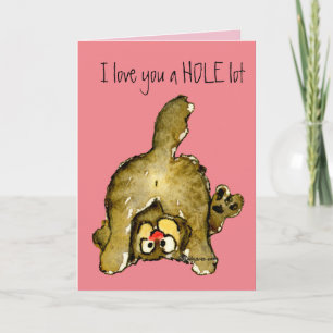Te amo un MONTÓN Cartoon Cat Tarjeta de Felicitaci