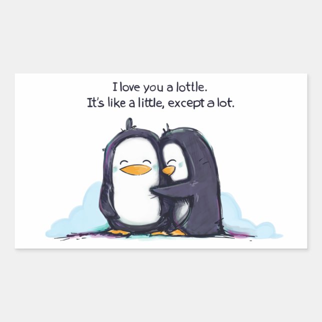 Te AMO Un Pingüino Lottle - Pegatina (Anverso)