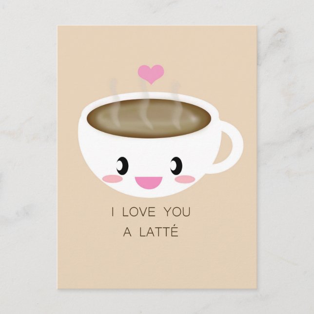 Te amo una postal de Latté (Anverso)