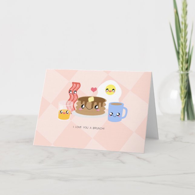 Te amo una tarjeta de saludo de Brunch (Anverso)