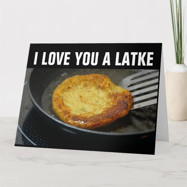 TE AMO UNA TARJETA DE Saludo DE LATKE Hanukkah (Anverso)