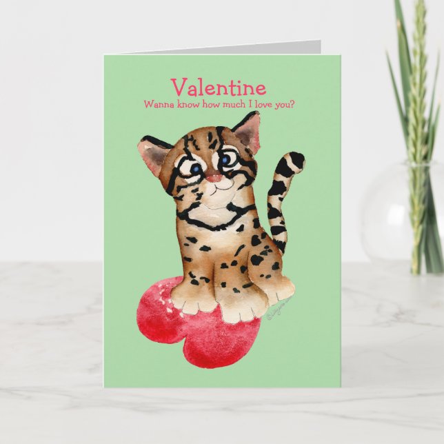 Te Amo Una Tarjeta Verde Ocelot Valentine (Anverso)