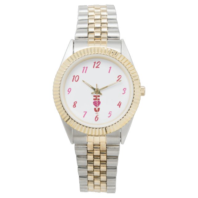 Te Amo Unisex Reloj De Pulsera De Dos Tonos (Anverso)