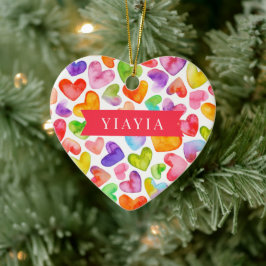 Te Amo Yiayia | Ornamento Cerámico de 2 Caras