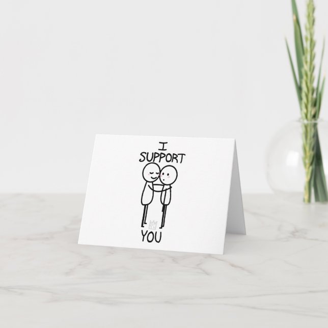 Te Apoyo - Abrazando Tarjeta StickFigura (Anverso)