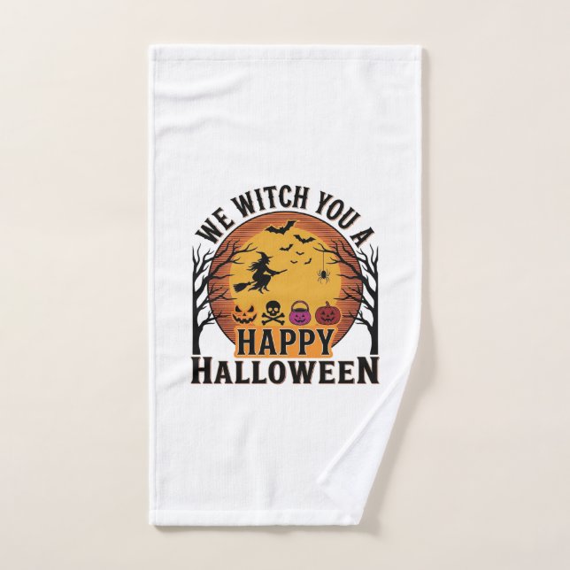 Te Brujamos un Feliz Halloween Vintage (Toalla de mano)
