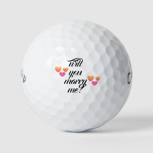 te casarás conmigo bolas de golf de dalDesignNZ (Anverso)