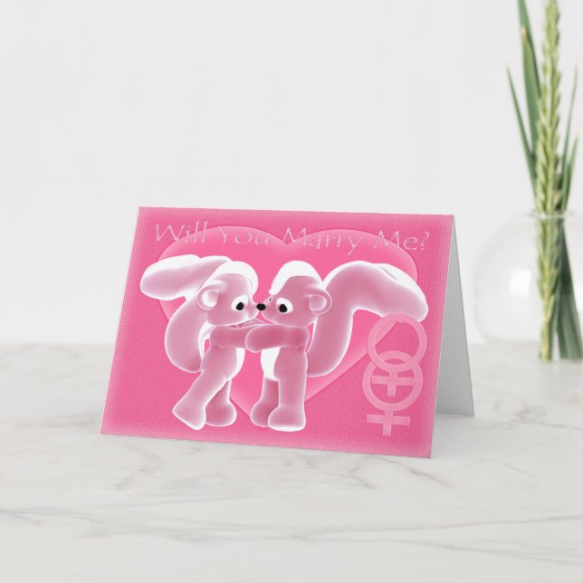 ¿Te Casarás Conmigo? Tarjeta gay, lesbiana, linda (Anverso)