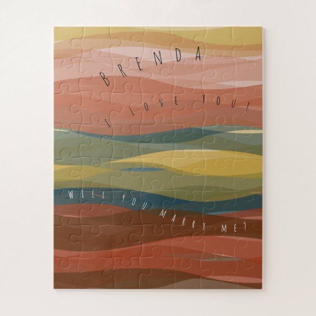 ¿Te Casarás Conmigo Waves Cálidas Rompecabezas (Vertical)