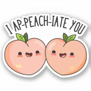 Te Cito Ap-peach Pegatina De Pun Cute