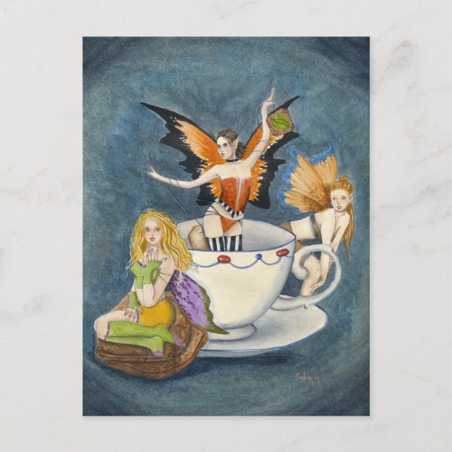 Té con tarjeta postal (Anverso)