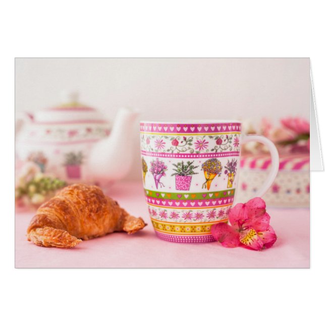 Té, Croissant Y Flor (Anverso (Horizontal))