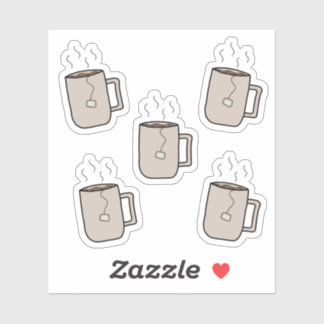 Té Cups - Hoja Pegatina de Stationery