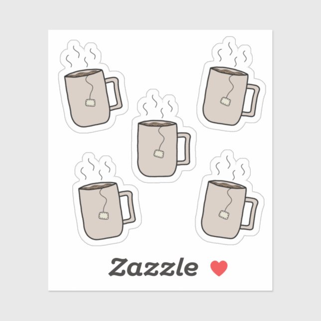 Té Cups - Hoja Pegatina de Stationery (Hoja)