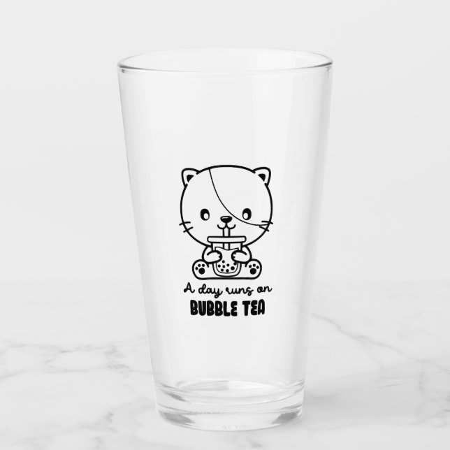 Té de burbuja de bebida de gato, Boba Tea Clipart (Anverso)
