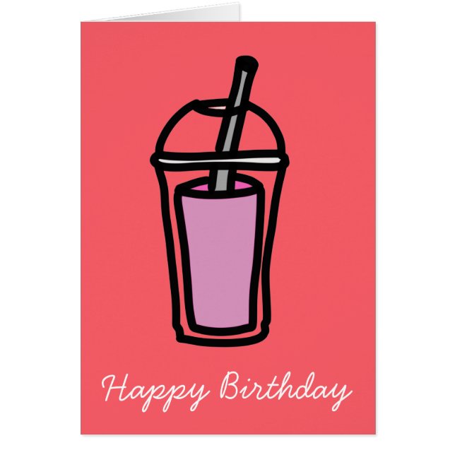 té de burbuja rosa de té de leche (Frente)