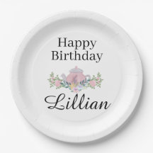 Té de flores silvestres fiesta cumpleaños platos f