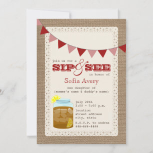 Té De Hielo Dulce Y Ver Invitación