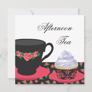 Té de la tarde de rosa roja
