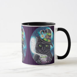 Té de la taza de café del gato negro de la taza