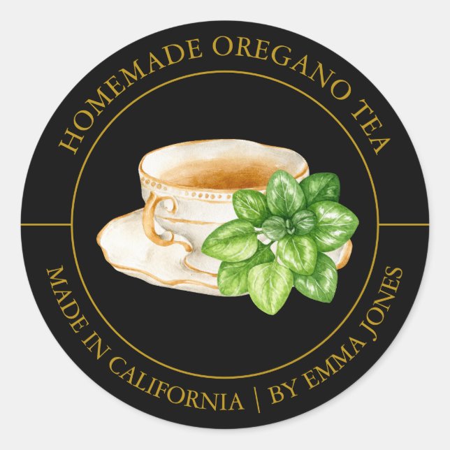 Té de Oregano Etiqueta moderna (Anverso)