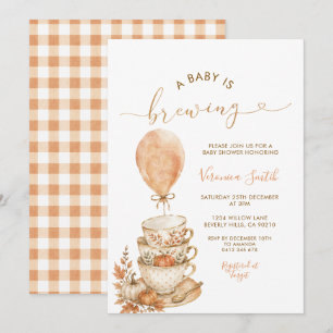 Té de Otoño, el Bebé está en Camino Invitación de