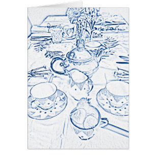 Té de tarde en azul