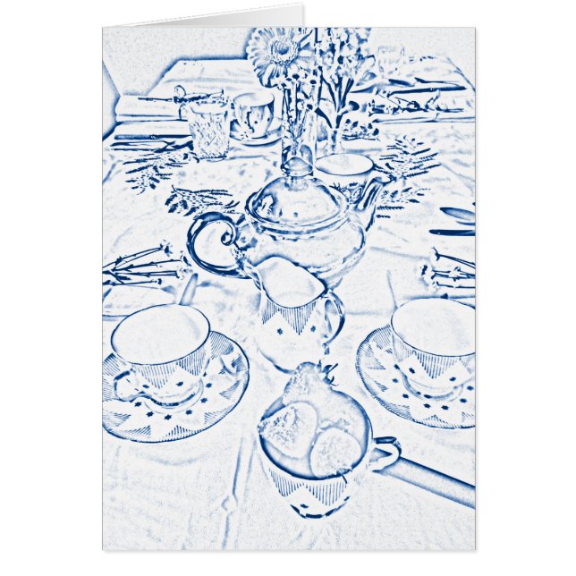 Té de tarde en azul (Frente)