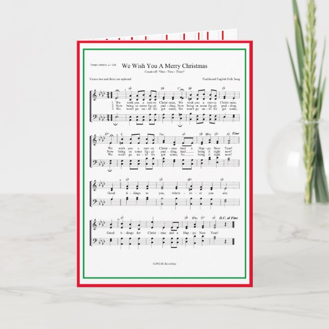 Te Deseamos Música De Hoja De Navidad (Anverso)
