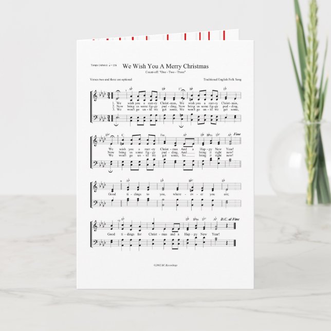 Te Deseamos Una Feliz Música De Navidad Minimalist (Anverso)
