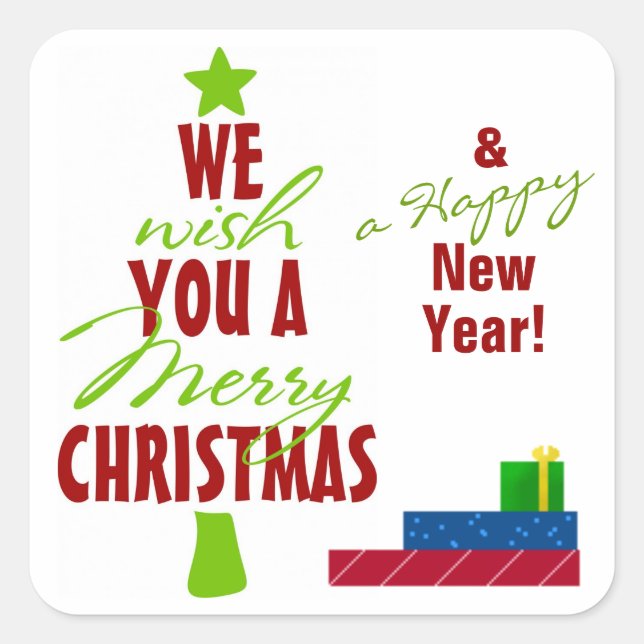 Te deseamos una feliz Navidad Pegatinas (Anverso)