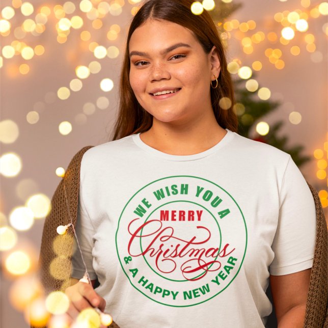 Te deseamos una Feliz Navidad Rojo y Camiseta Verd (Subido por el creador)