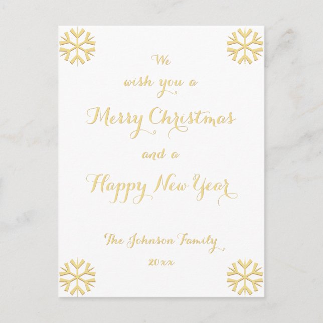 Te deseamos una Feliz Navidad y un Feliz Año Nuevo (Anverso)